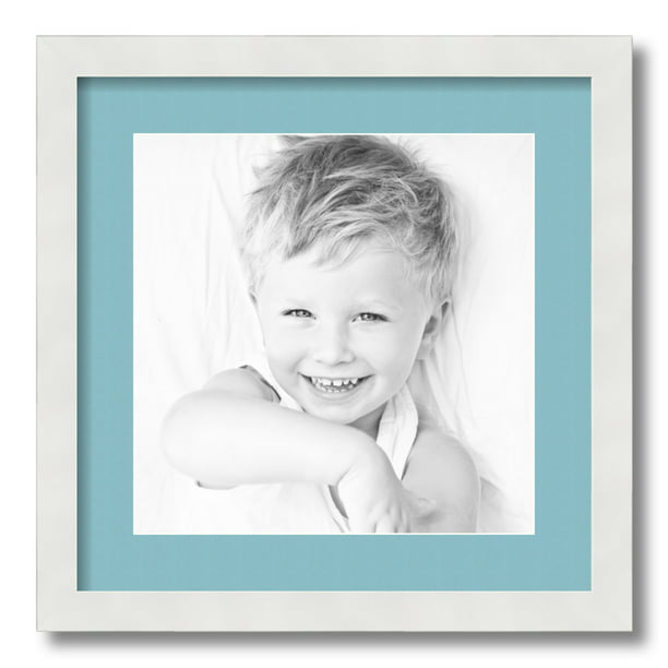 ArtToFrames Matted 16x16 White Picture Frame with 2" Double Mat 12x12 Opening